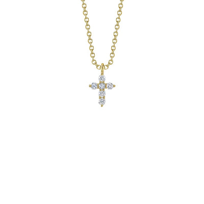 Shy Creation Small Diamond Cross Necklace