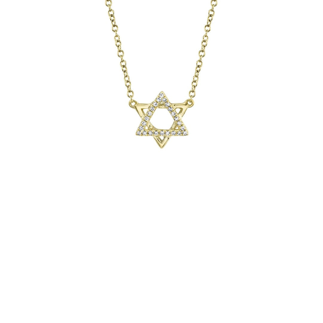 Shy Creation Star of David Pave Diamond Necklace