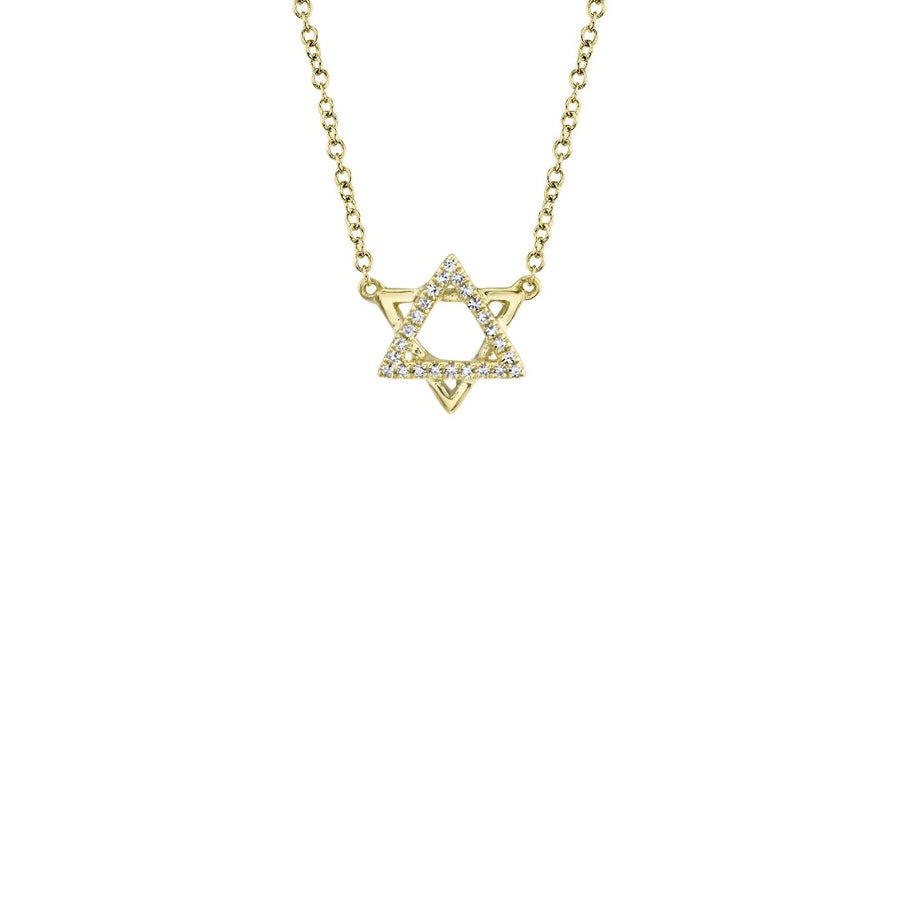 Shy Creation Star of David Pave Diamond Necklace