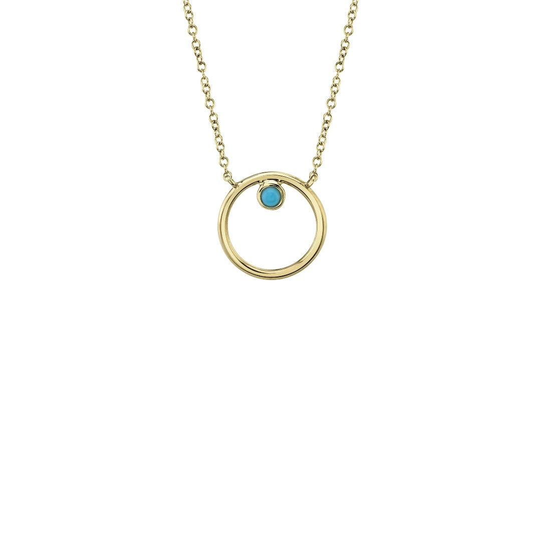 Shy Creation Turquoise Open Circle Necklace