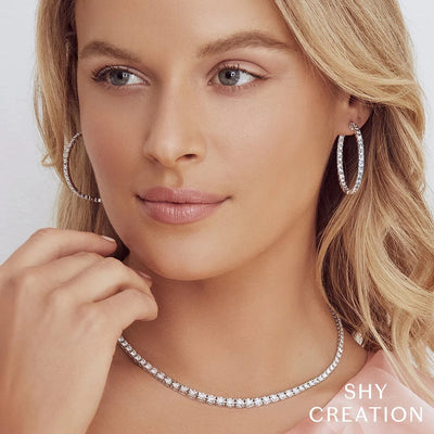 Shy Creation Diamond In & Out Diamond Hoops