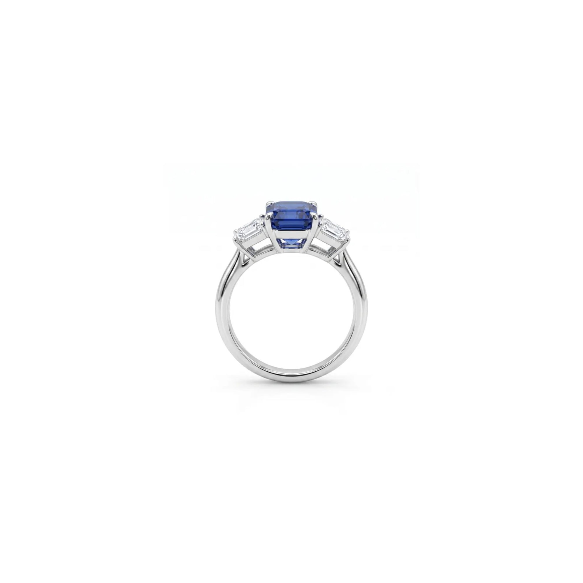 Sapphire & Diamond Three-Stone Ring