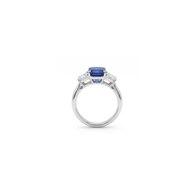 Sapphire & Diamond Three-Stone Ring