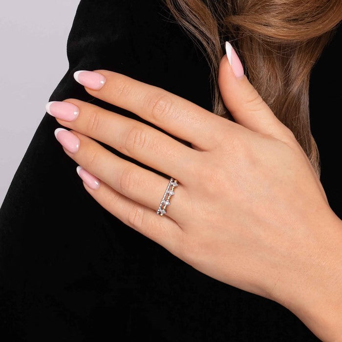 Gabriel & Co. White Sapphire Bujukan Layered Ring
