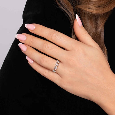 Gabriel & Co. White Sapphire Bujukan Layered Ring