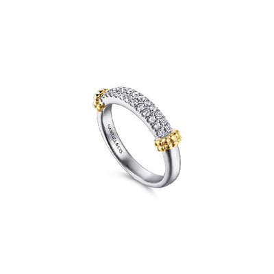 Gabriel & Co. Bujukan White Sapphire Two-Tone Ring