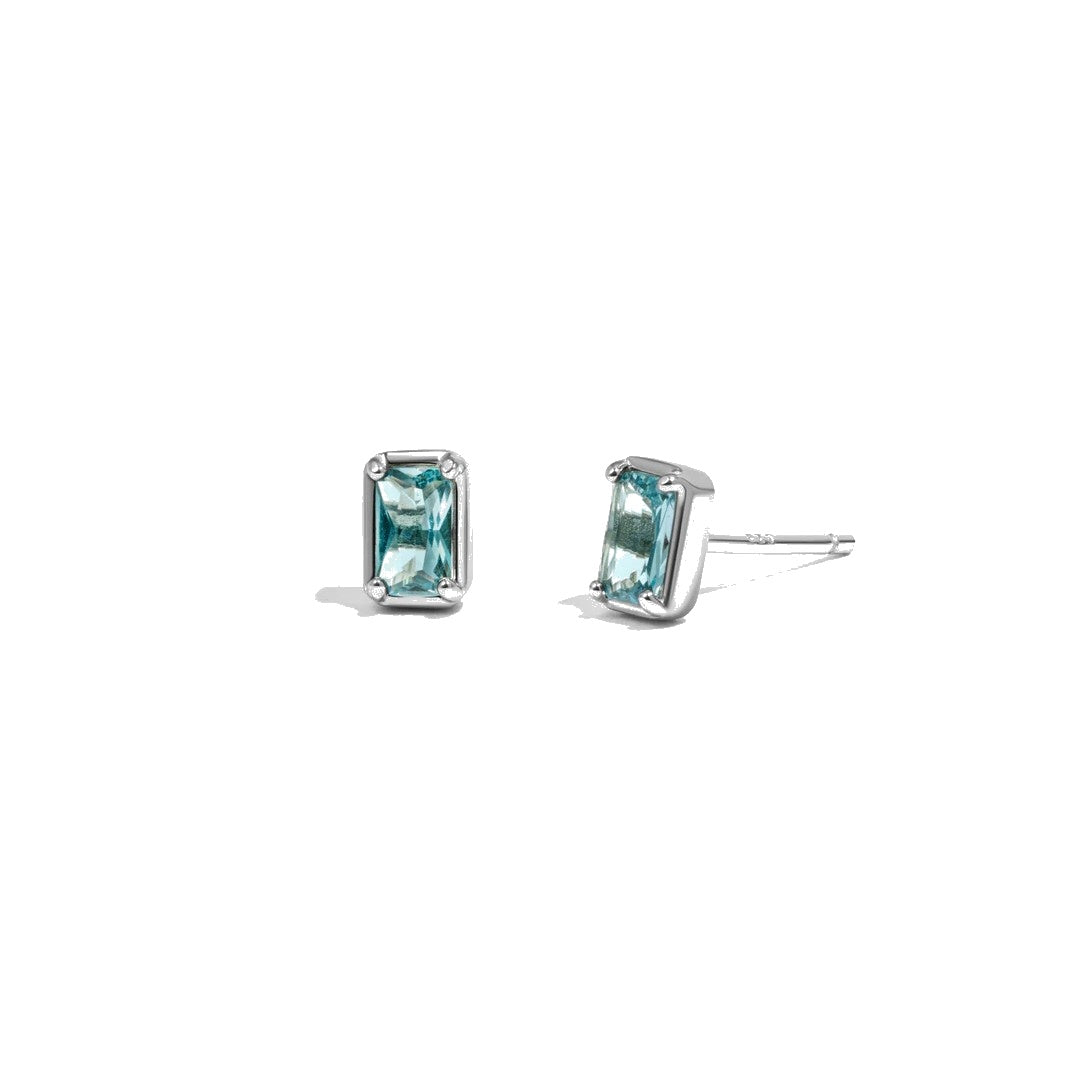 Aquamarine Baguette Stud Earrings