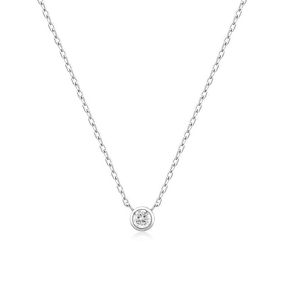 Bezel CZ Solitaire Necklace