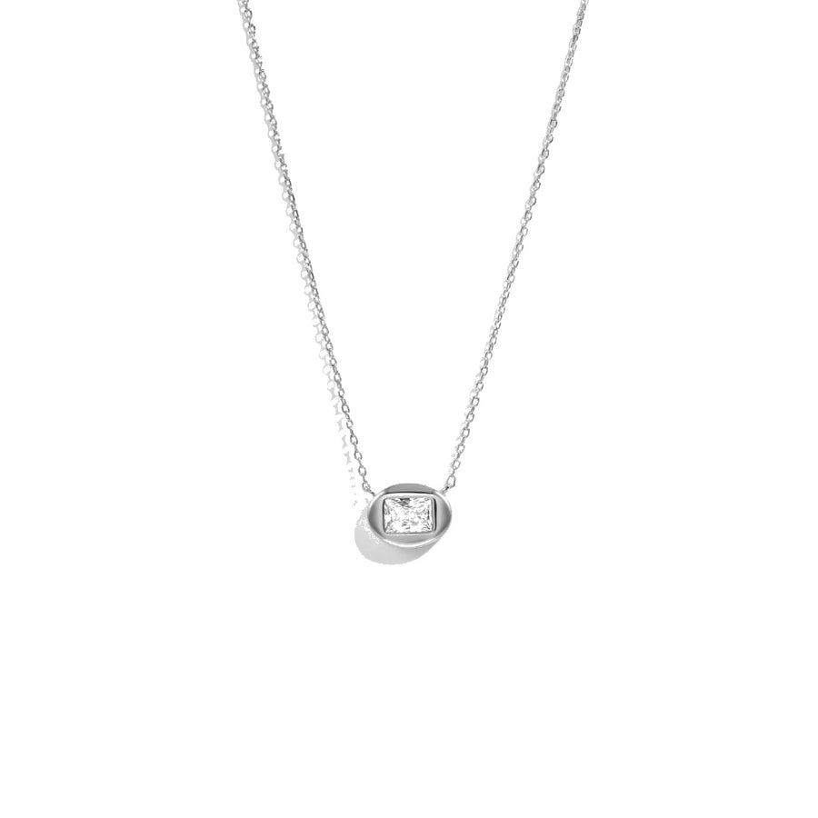 Bubble Bezel CZ Necklace