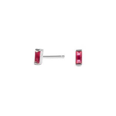 Ruby Baguette Stud Earrings