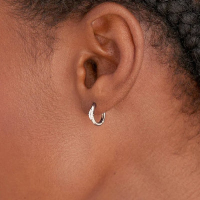 Sparkle Emblem Huggie Hoop Earrings