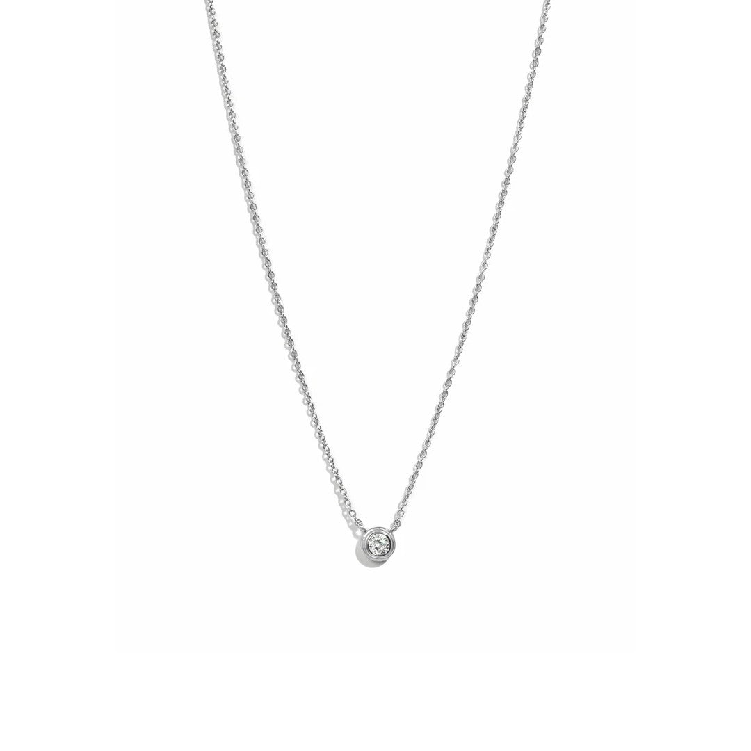 Tiny Bezel CZ Necklace