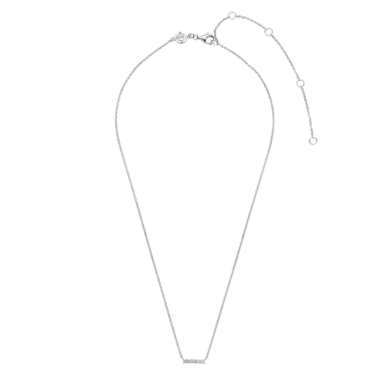 Ti Sento Milano Silver Zirconia Bar Necklace