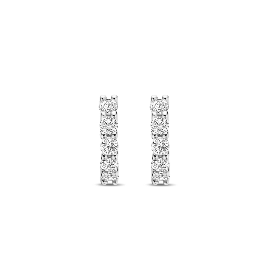 Ti Sento Milano 10mm Zirconia Silver Huggie Hoops