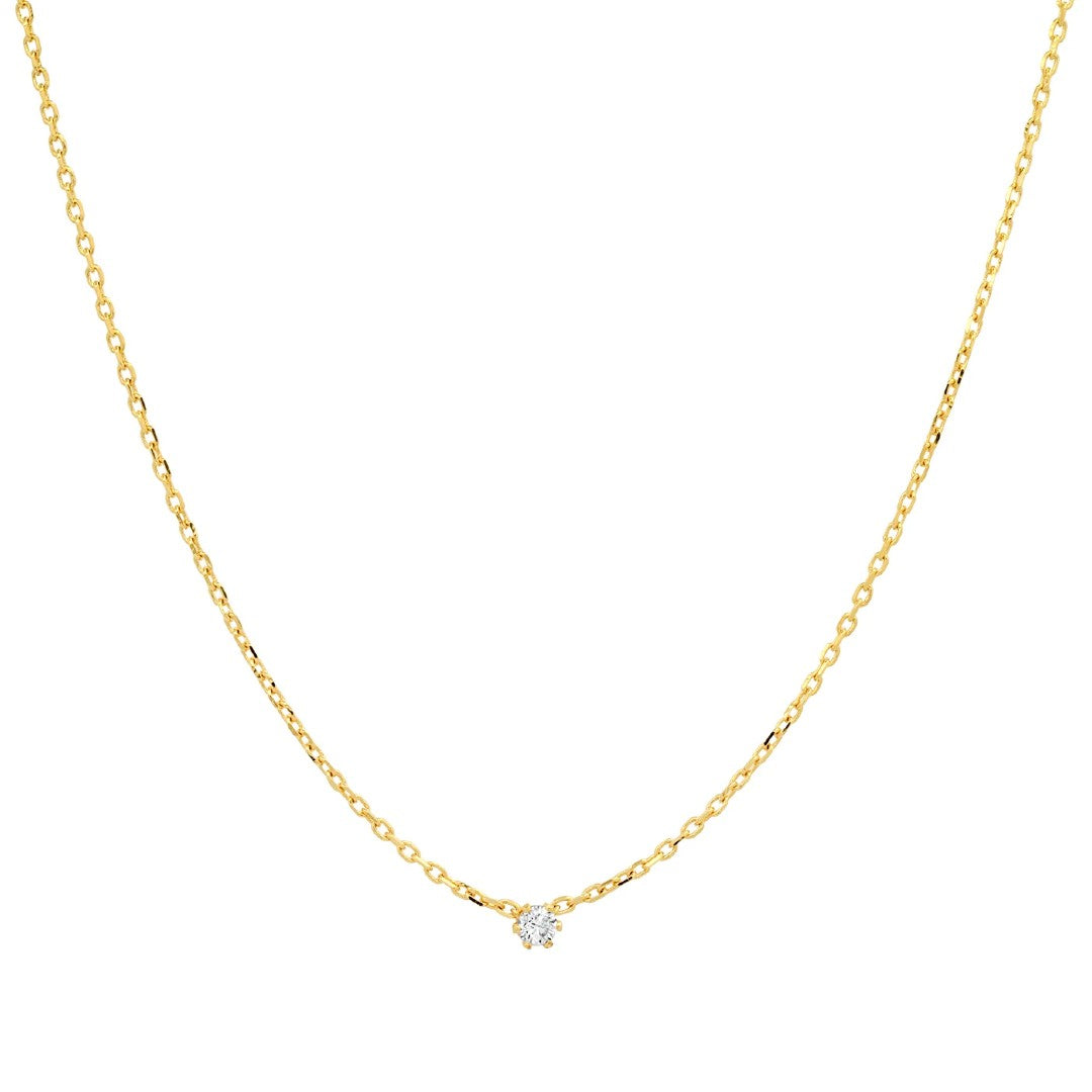 Single CZ Accent Necklace