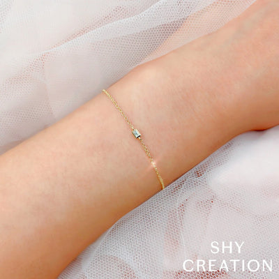 Shy Creation Single Baguette Diamond Bracelet