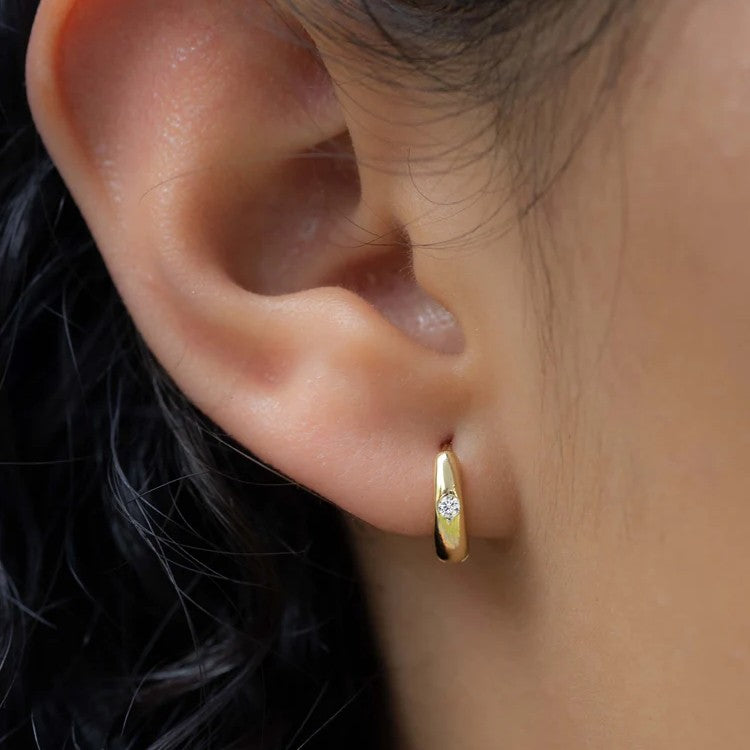 Small Dome Huggie Hoops