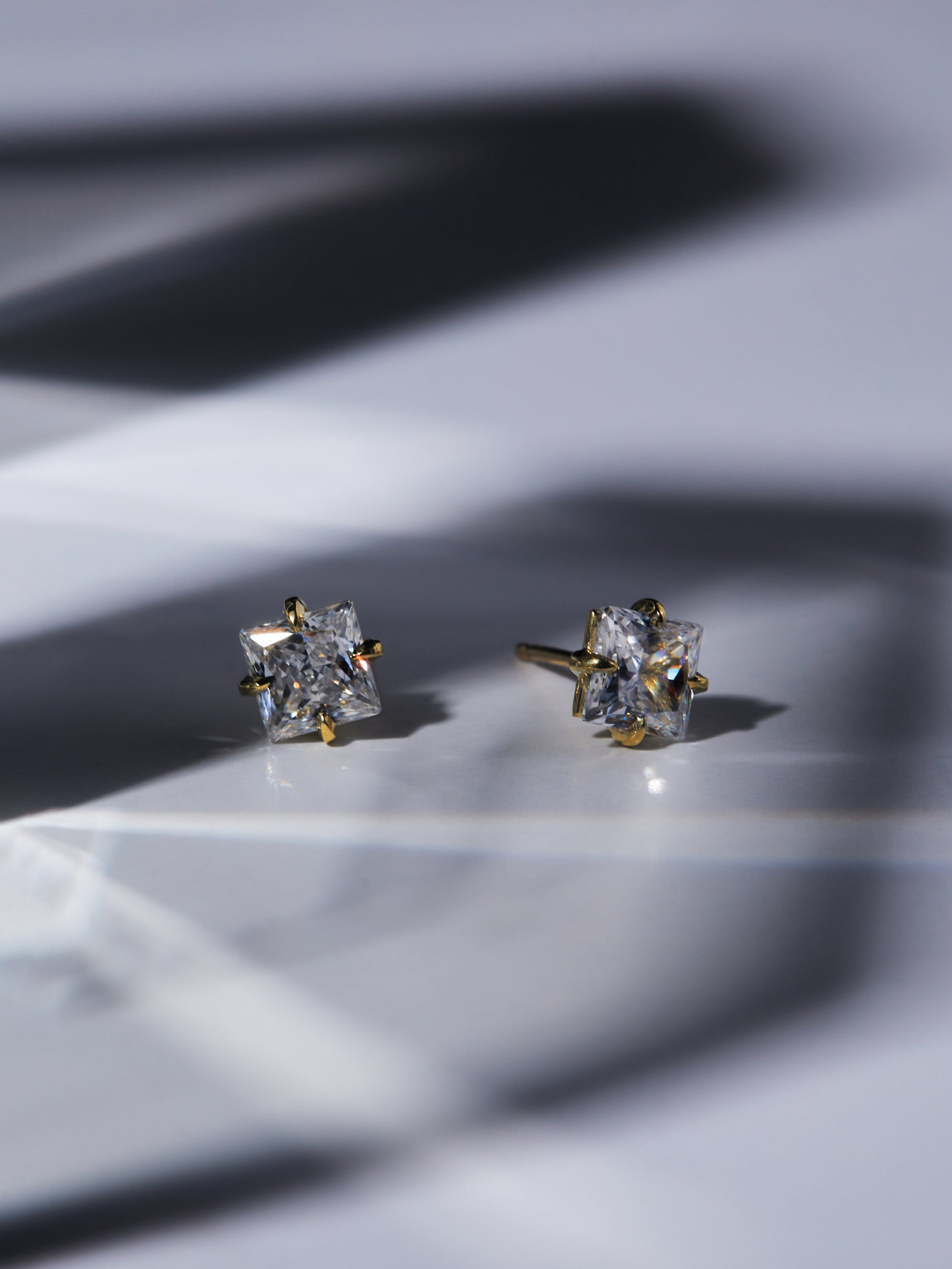 Princess Cut Diamond Studs