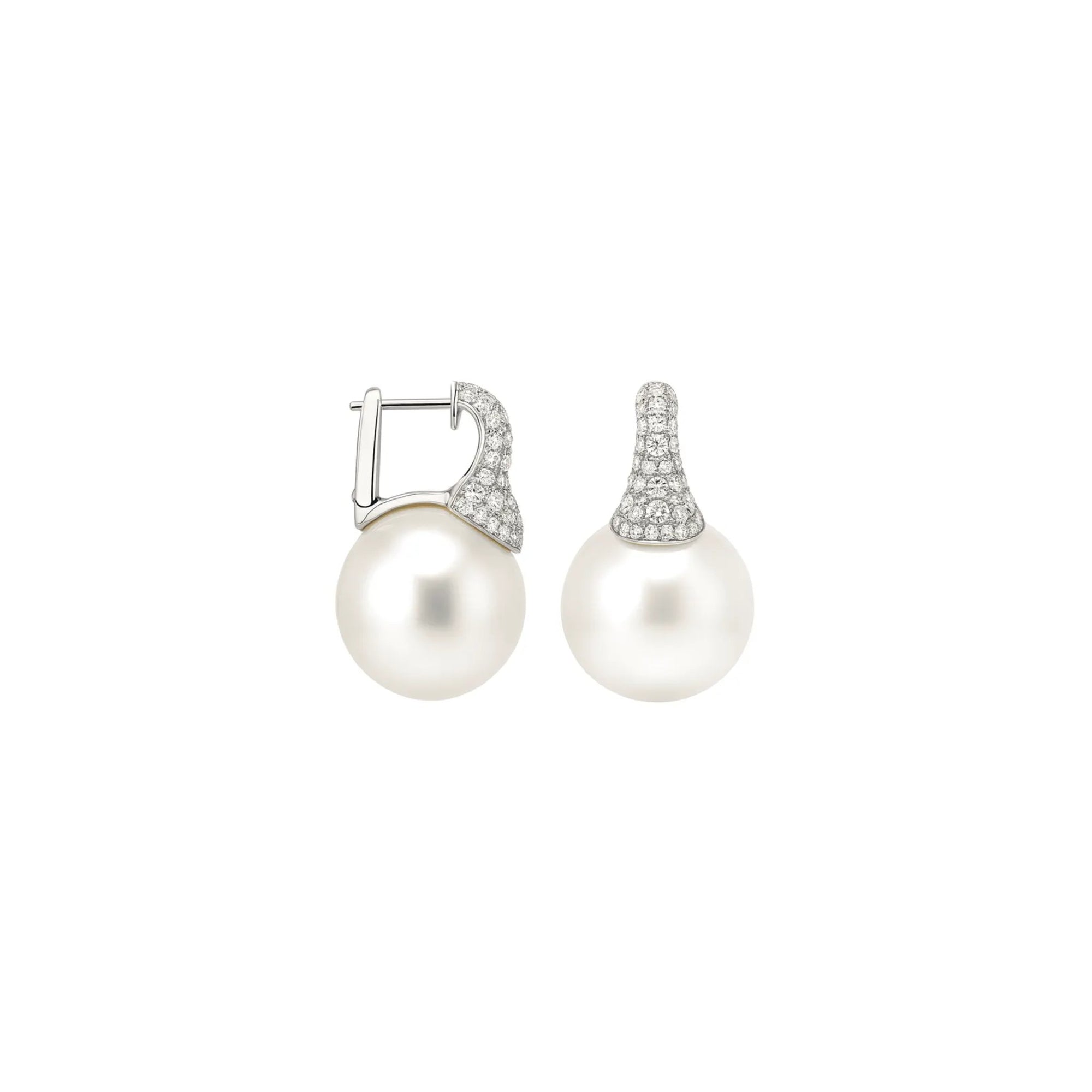 South Sea Pearl & Diamond Cap Earrings