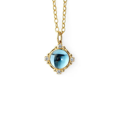 Syna Blue Topaz & Diamond Mogul Pendant