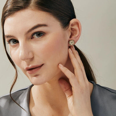 Syna Emerald & Diamond Cosmic Starburst Earrings