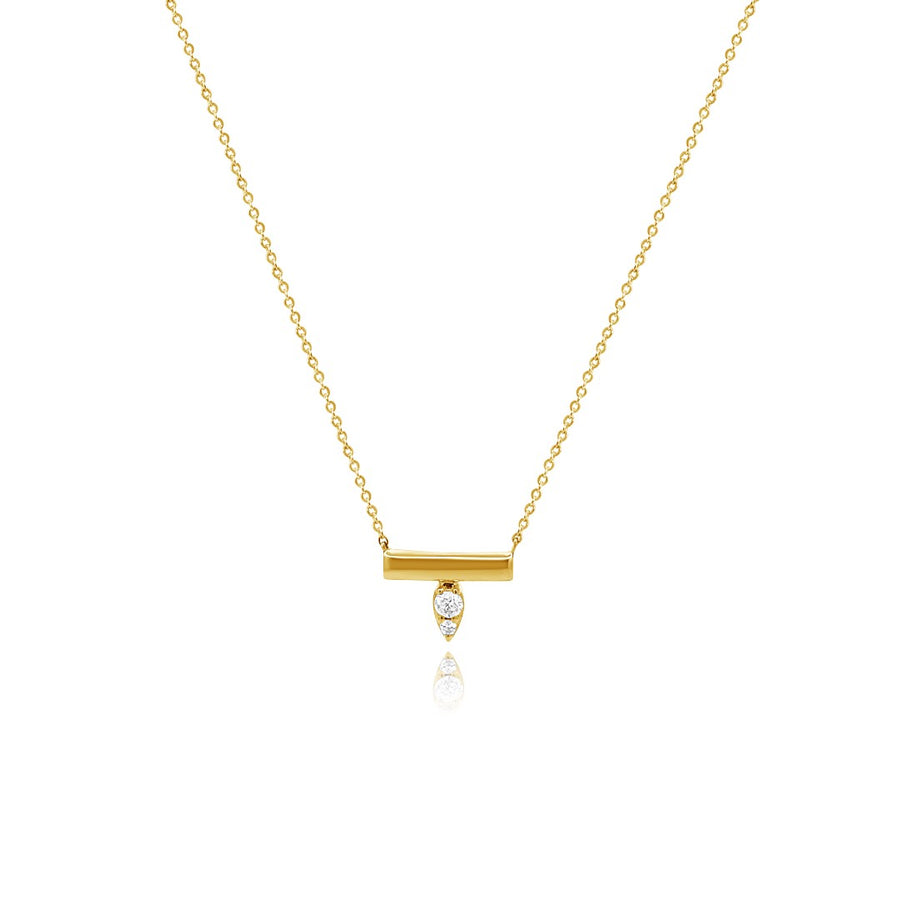 Tara Mikolay Bar Diamond Drop Necklace