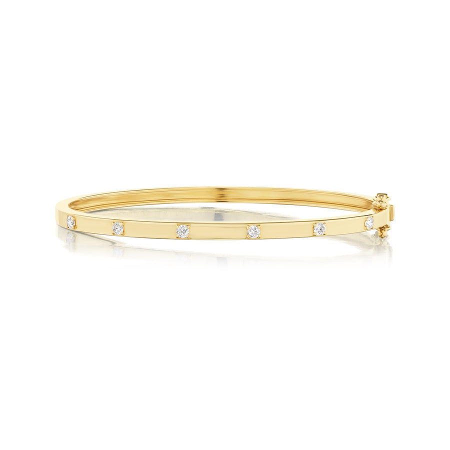 Tara Mikolay Gold Bangle with Diamonds