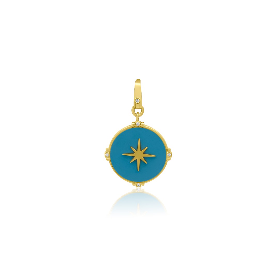 Tara Mikolay North Star Turquoise Disc Charm