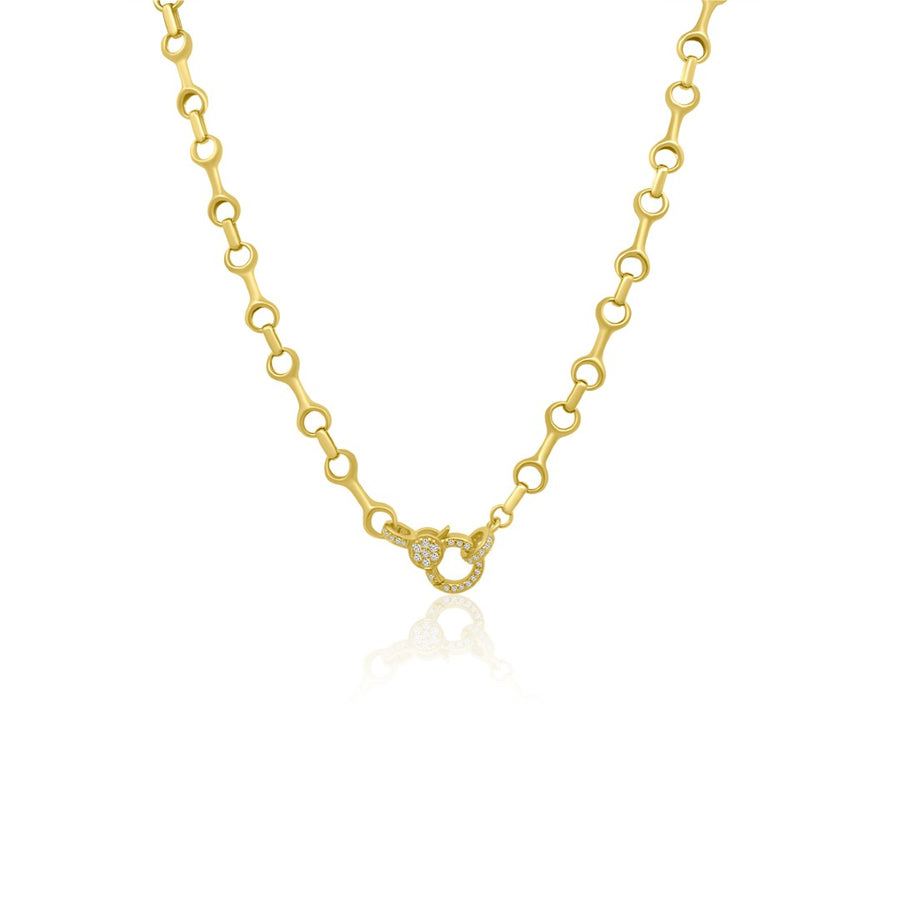 Tara Mikolay Round Link Diamond Clasp Necklace