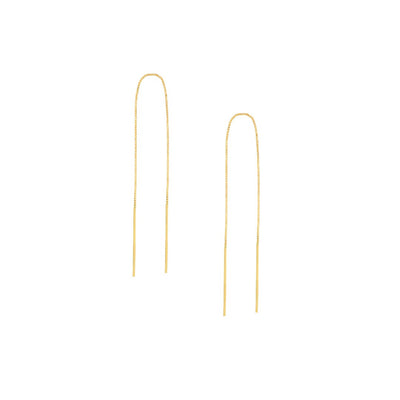 Thin Bar Box Chain Threader Earrings