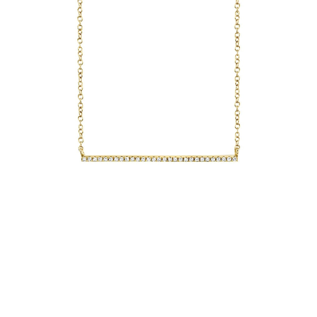 Shy Creation Thin Diamond Bar Necklace