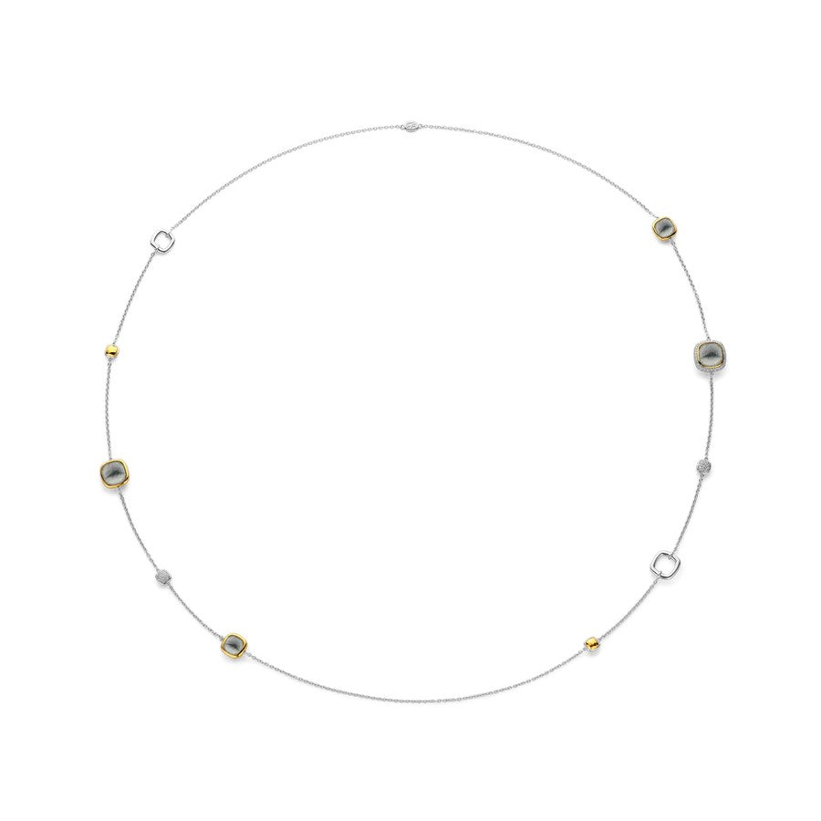 Ti Sento Milano Grey Pearl Tokens Necklace