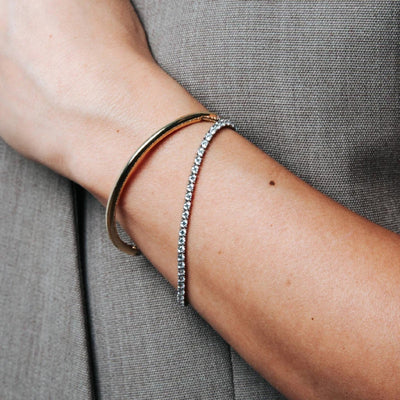 Ti Sento Milano tennis bracelet worn on wrist, style 2995ZI