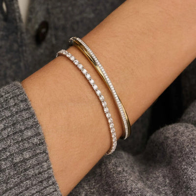 ti sento tennis bracelet and crossover bangle