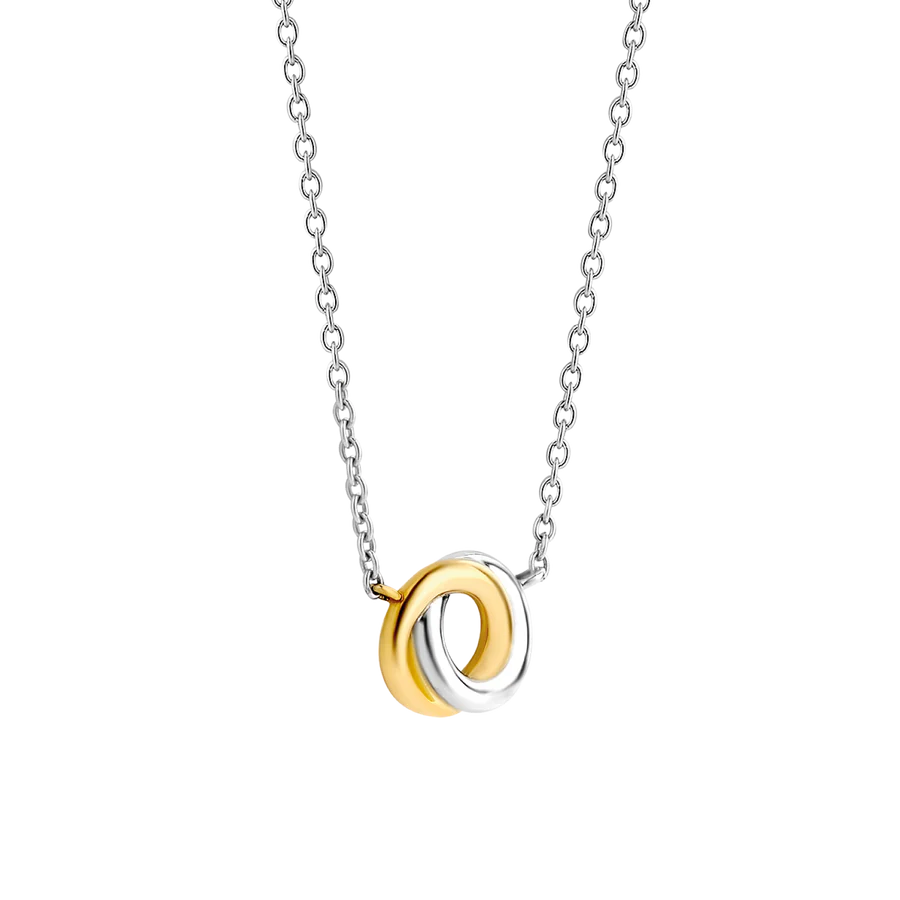 Ti Sento Milano Two Tone Interlocking Circles Necklace