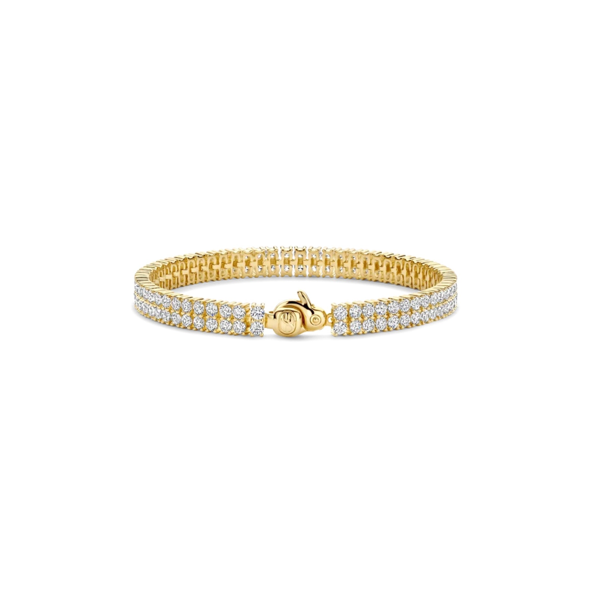 Ti Sento Milano Double Row Tennis Bracelet with pavé cubic zirconia in gold plating