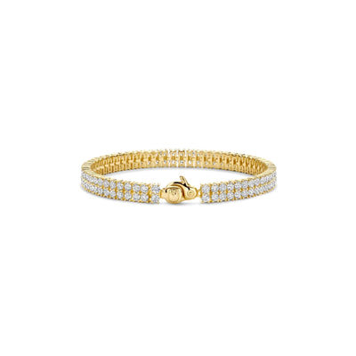 Ti Sento Milano Double Row Tennis Bracelet with pavé cubic zirconia in gold plating
