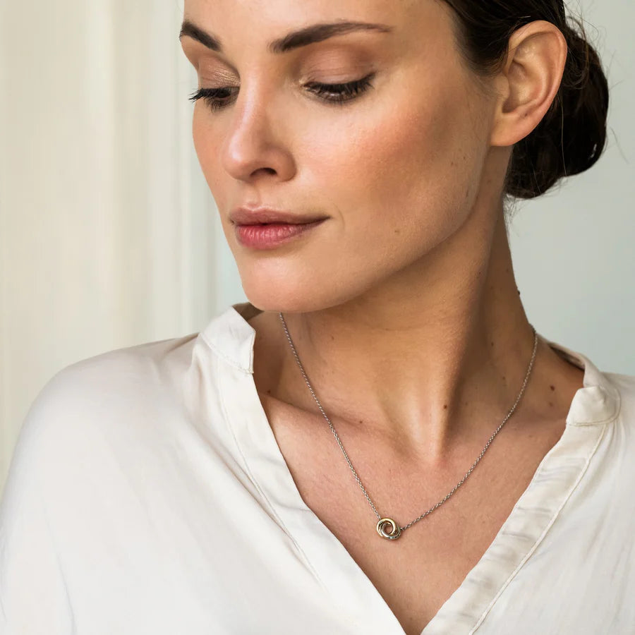 Ti Sento Milano Two Tone Interlocking Circles Necklace