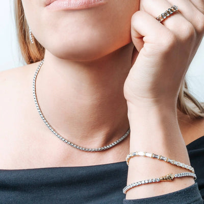 Ti Sento Milano Horizontal Emerald Cut Tennis Bracelet