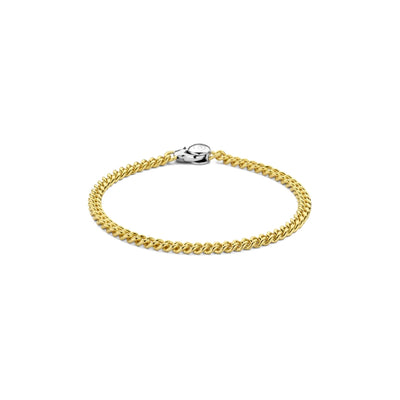 Ti Sento Milano Curb Link Bracelet in sterling silver with yellow gold vermeil plating