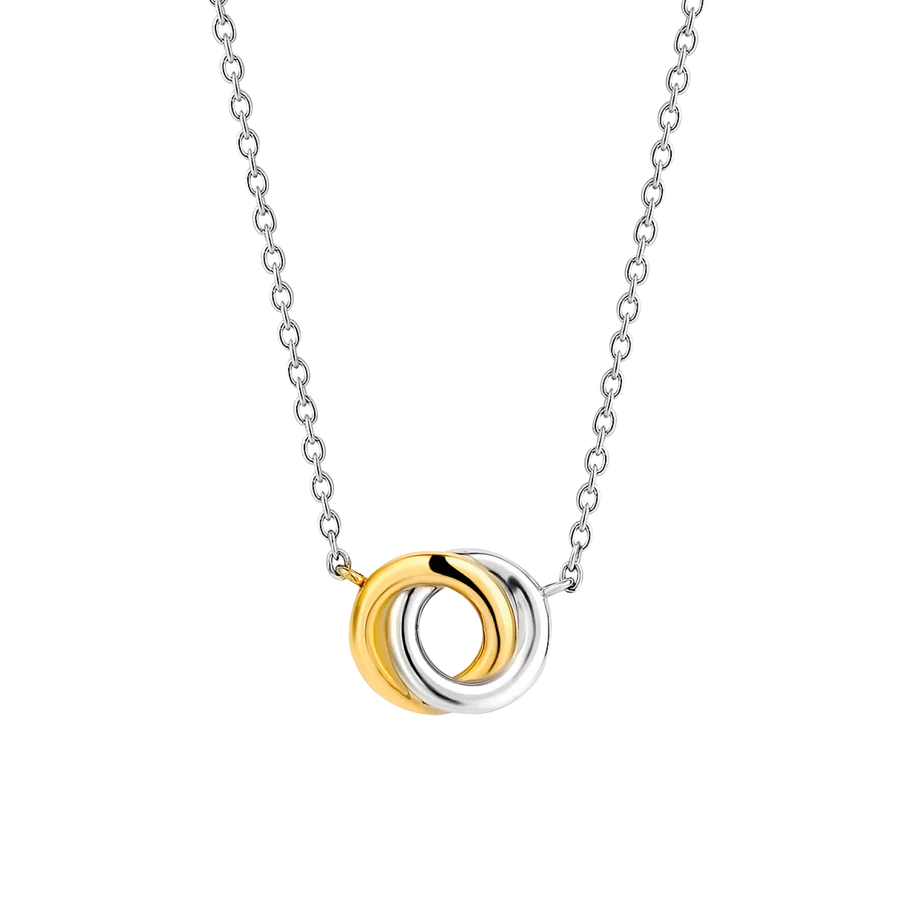 Ti Sento Milano Two Tone Interlocking Circles Necklace