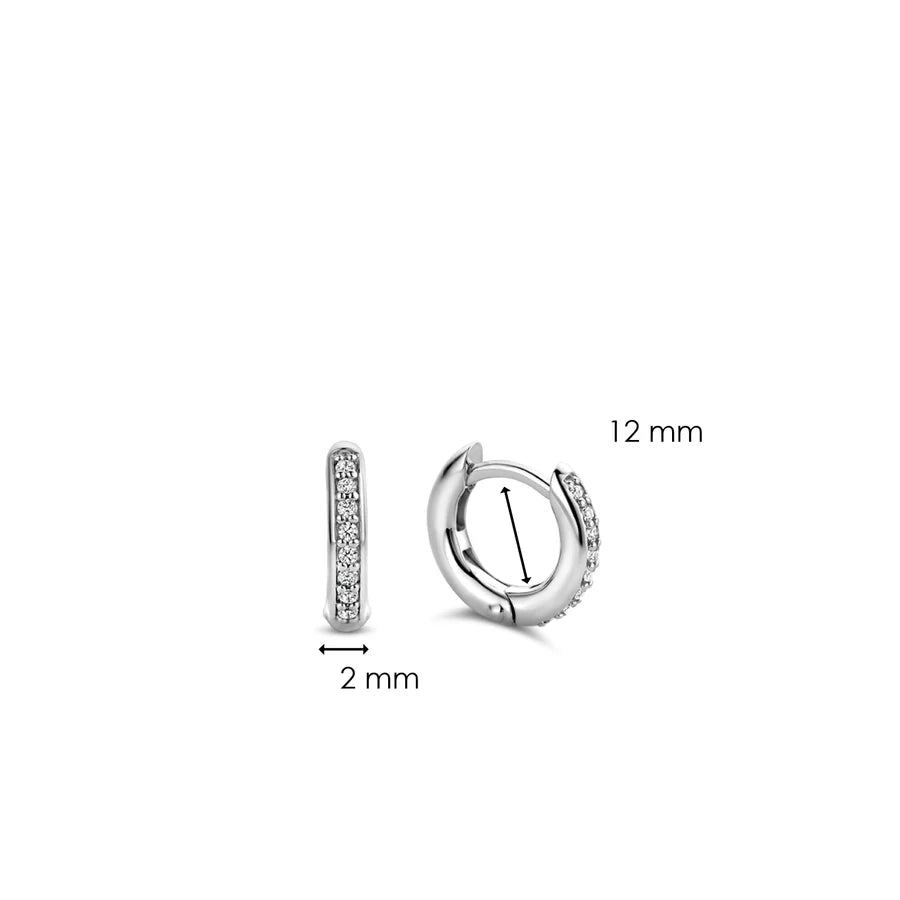 Ti Sento Milano Pave Zirconia Huggie Hoops
