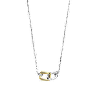 Rectangle & Circle Interlocking Milano Necklace