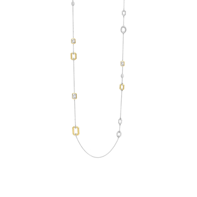 Silver & Gold Long Multi Stations Milano Necklace