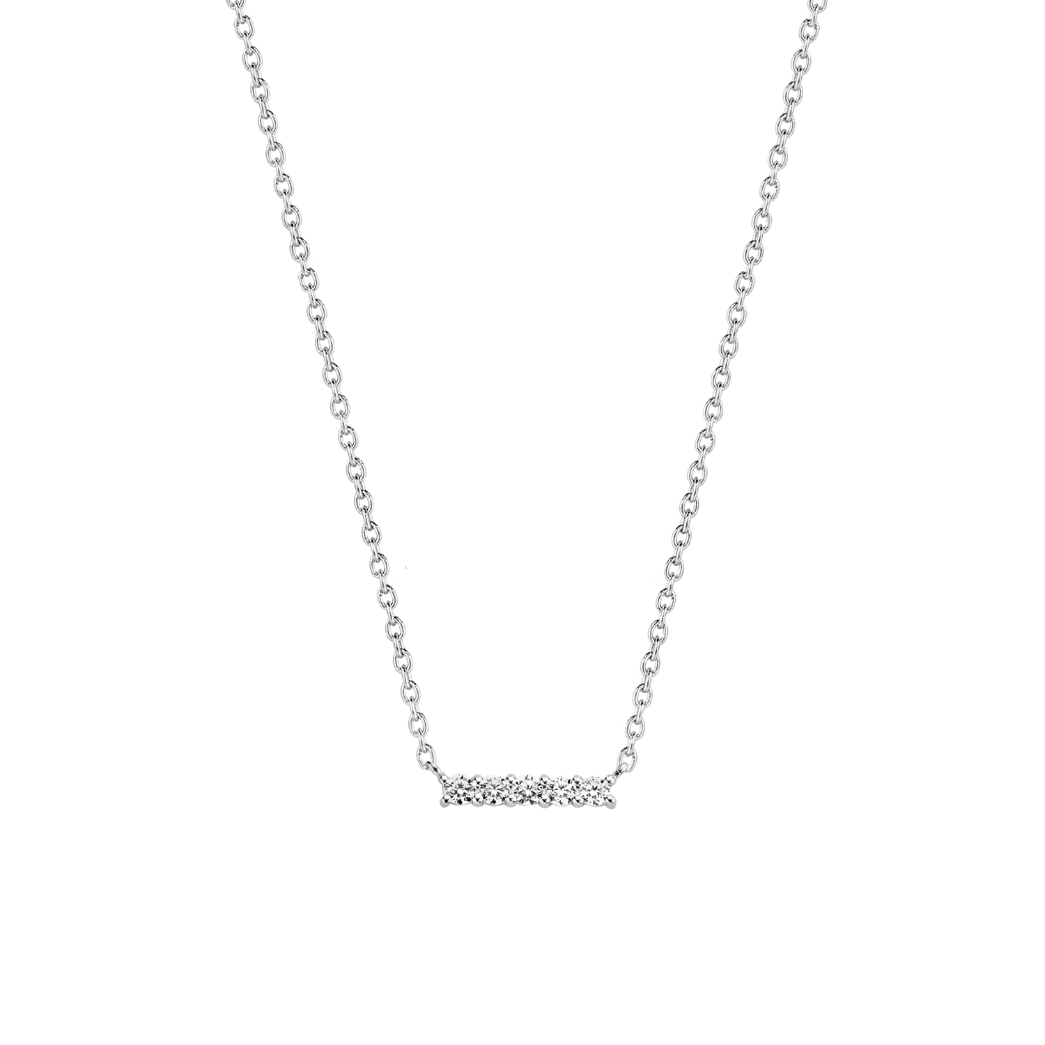 Ti Sento Milano Silver Zirconia Bar Necklace