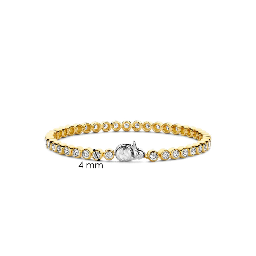 Ti Sento Milano Gold Zirconia Bezel Tennis Bracelet