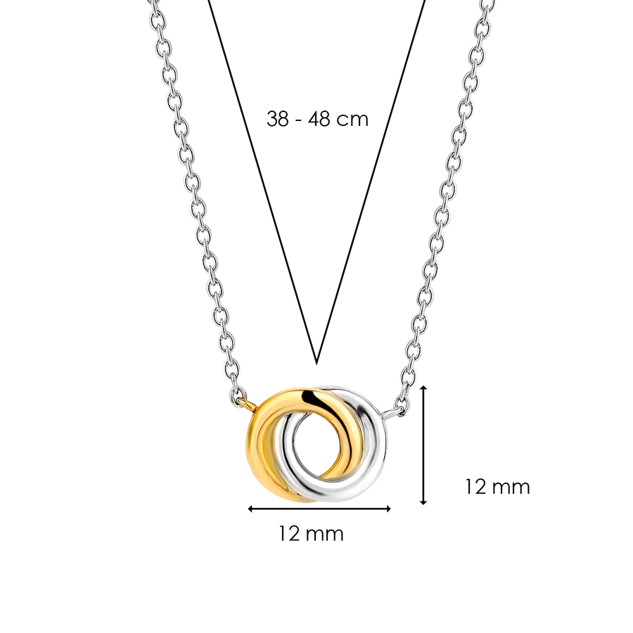 Ti Sento Milano Two Tone Interlocking Circles Necklace