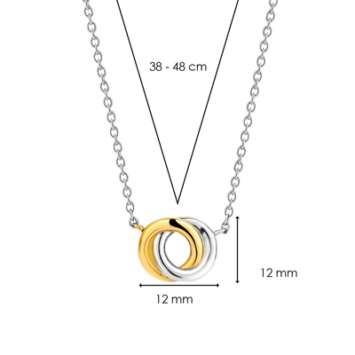 Ti Sento Milano Two Tone Interlocking Circles Necklace