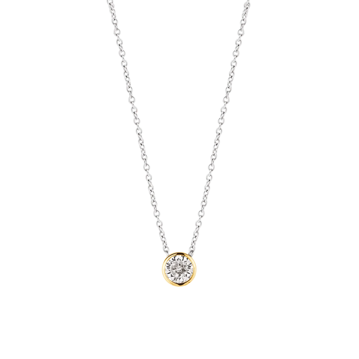 Ti Sento Milano Yellow Gold Bezel Necklace