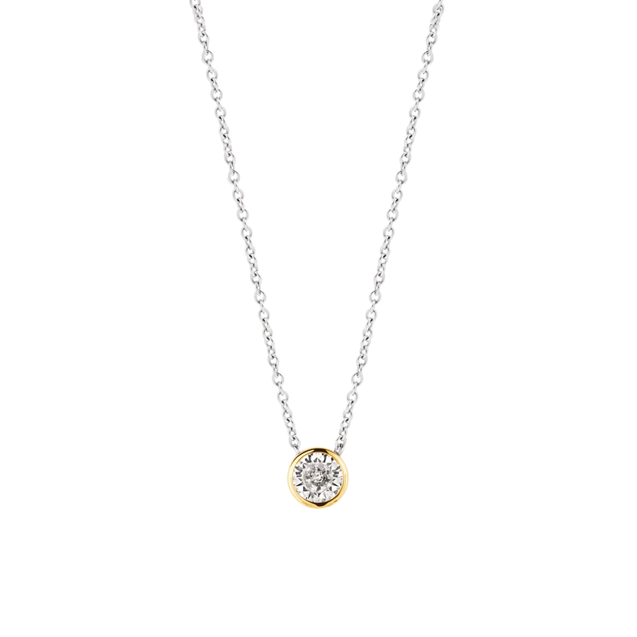 Ti Sento Milano Yellow Gold Bezel Necklace